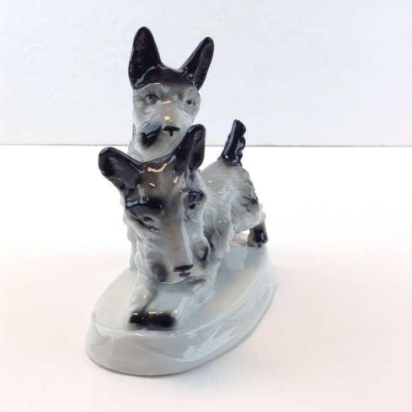 Carl Scheidig Germany Porcelain Scottish Terrier Scottie Schnauzer Dogs - Picture 2 of 16